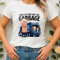 Garbage For Trump 2024 Funny Time To Take Out Garbage Biden Womens T-Shirt