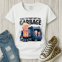 Garbage For Trump 2024 Funny Time To Take Out Garbage Biden Womens T-Shirt