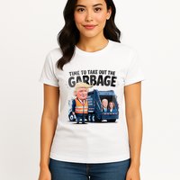 Garbage For Trump 2024 Funny Time To Take Out Garbage Biden Womens T-Shirt