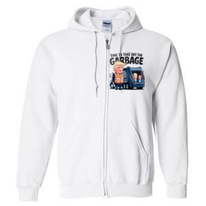 Garbage For Trump 2024 Funny Time To Take Out Garbage Biden Full Zip Hoodie