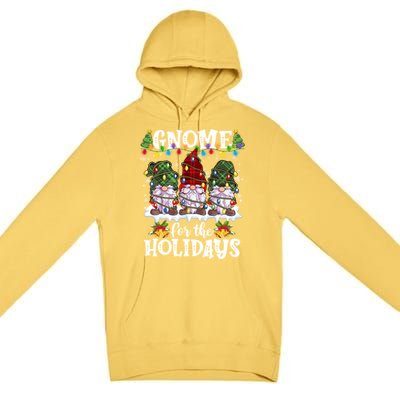 Gnome For The Holidays Red Green 3 Gnomes Christmas Xmas Gift Premium Pullover Hoodie