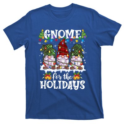 Gnome For The Holidays Red Green 3 Gnomes Christmas Xmas Gift T-Shirt