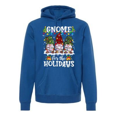 Gnome For The Holidays Red Green 3 Gnomes Christmas Xmas Gift Premium Hoodie