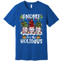 Gnome For The Holidays Red Green 3 Gnomes Christmas Xmas Gift Premium T-Shirt