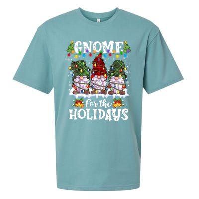 Gnome For The Holidays Red Green 3 Gnomes Christmas Xmas Gift Sueded Cloud Jersey T-Shirt