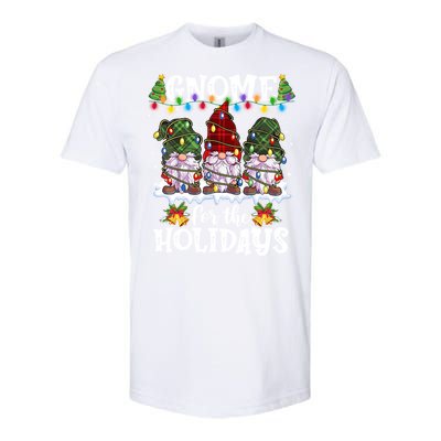 Gnome For The Holidays Red Green 3 Gnomes Christmas Xmas Gift Softstyle CVC T-Shirt