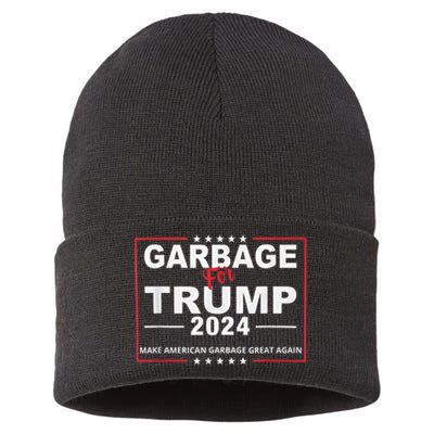 Garbage For Trump Make American Garbage Great Again 2024 Sustainable Knit Beanie