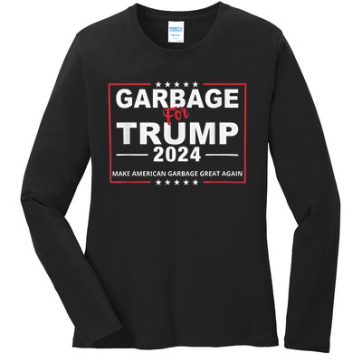 Garbage For Trump Make American Garbage Great Again 2024 Ladies Long Sleeve Shirt