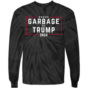 Garbage For Trump 2024 Tie-Dye Long Sleeve Shirt