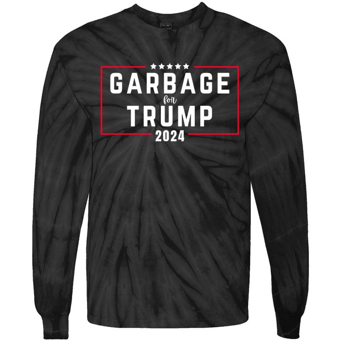 Garbage For Trump 2024 Tie-Dye Long Sleeve Shirt