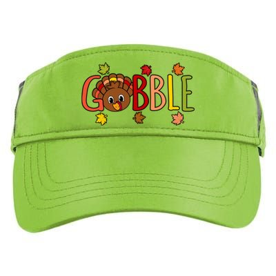 Gobble Funny Turkey Thanksgiving Family Graphic Cute Gift Adult Drive Performance Visor