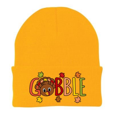 Gobble Funny Turkey Thanksgiving Family Graphic Cute Gift Knit Cap Winter Beanie