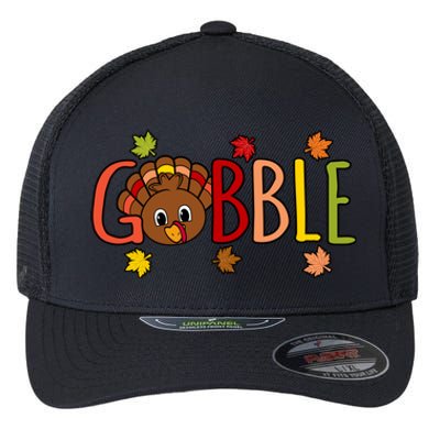 Gobble Funny Turkey Thanksgiving Family Graphic Cute Gift Flexfit Unipanel Trucker Cap