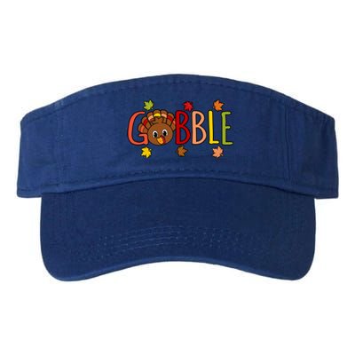 Gobble Funny Turkey Thanksgiving Family Graphic Cute Gift Valucap Bio-Washed Visor