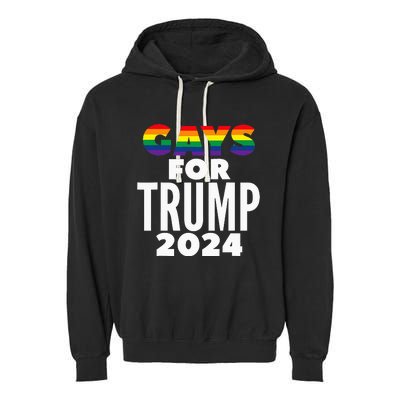 Gays For Trump 2024 Election Vote Garment-Dyed Fleece Hoodie