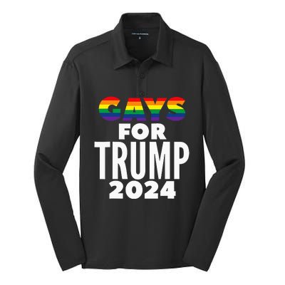 Gays For Trump 2024 Election Vote Silk Touch Performance Long Sleeve Polo