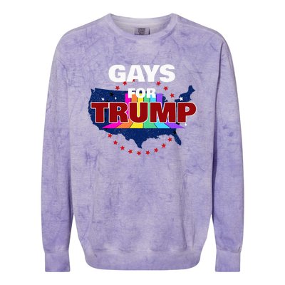 Gays For Trump 2024 Pro Reelect Donald Trump Colorblast Crewneck Sweatshirt