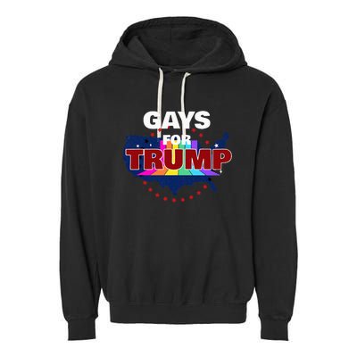 Gays For Trump 2024 Pro Reelect Donald Trump Garment-Dyed Fleece Hoodie