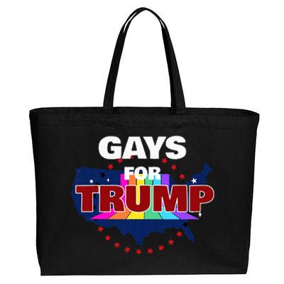 Gays For Trump 2024 Pro Reelect Donald Trump Cotton Canvas Jumbo Tote