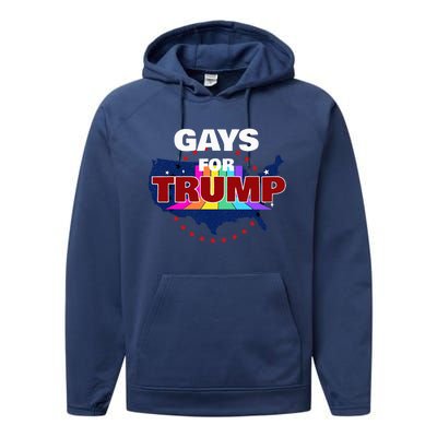 Gays For Trump 2024 Pro Reelect Donald Trump Performance Fleece Hoodie