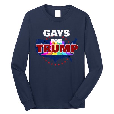 Gays For Trump 2024 Pro Reelect Donald Trump Long Sleeve Shirt