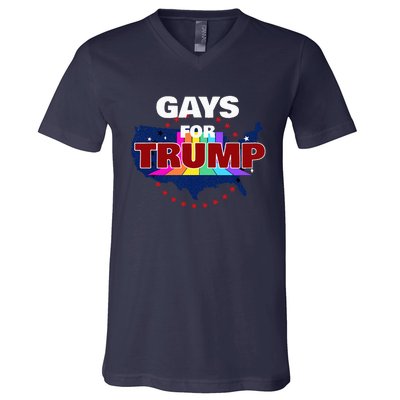 Gays For Trump 2024 Pro Reelect Donald Trump V-Neck T-Shirt