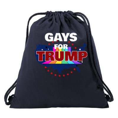 Gays For Trump 2024 Pro Reelect Donald Trump Drawstring Bag