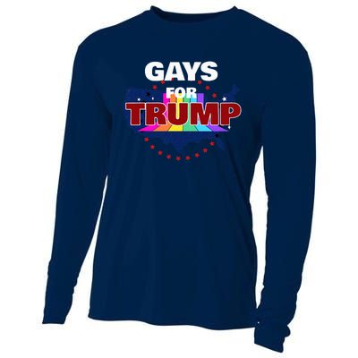 Gays For Trump 2024 Pro Reelect Donald Trump Cooling Performance Long Sleeve Crew