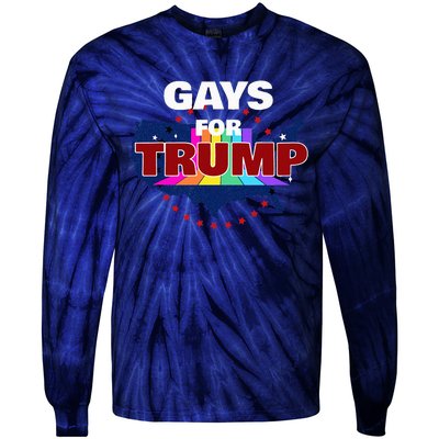 Gays For Trump 2024 Pro Reelect Donald Trump Tie-Dye Long Sleeve Shirt