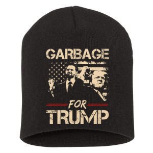 Garbage For Trump Make American Garbage Great Again Short Acrylic Beanie