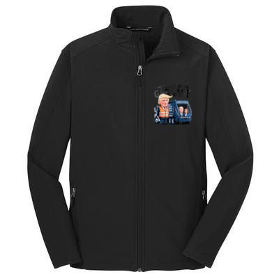 Garbage For Trump 2024 Funny Time To Take Out Garbage Biden Core Soft Shell Jacket