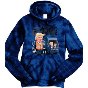 Garbage For Trump 2024 Funny Time To Take Out Garbage Biden Tie Dye Hoodie