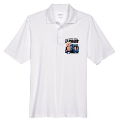 Garbage For Trump 2024 Funny Time To Take Out Garbage Biden Men's Origin Performance Pique Polo