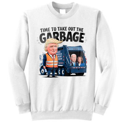 Garbage For Trump 2024 Funny Time To Take Out Garbage Biden Sweatshirt