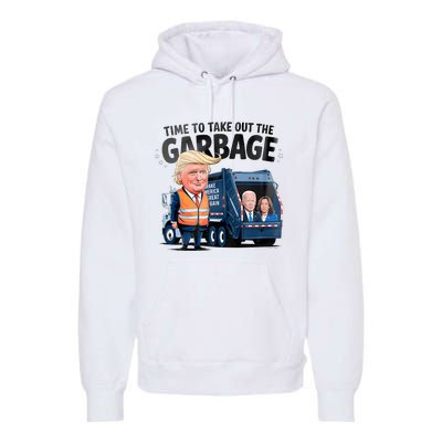 Garbage For Trump 2024 Funny Time To Take Out Garbage Biden Premium Hoodie