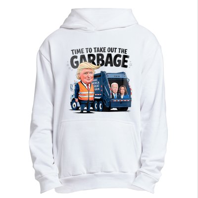 Garbage For Trump 2024 Funny Time To Take Out Garbage Biden Urban Pullover Hoodie