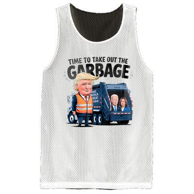 Garbage For Trump 2024 Funny Time To Take Out Garbage Biden Mesh Reversible Basketball Jersey Tank