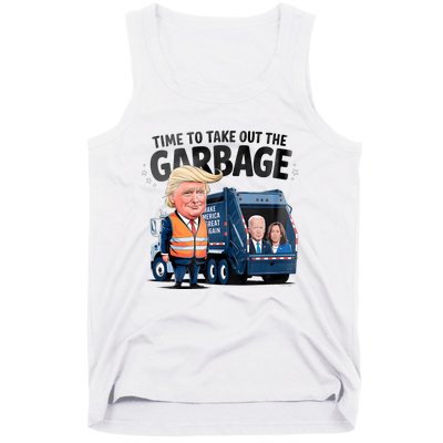 Garbage For Trump 2024 Funny Time To Take Out Garbage Biden Tank Top