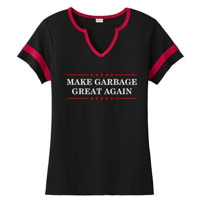 Garbage For Trump Make American Garbage Great Again 2024 Ladies Halftime Notch Neck Tee