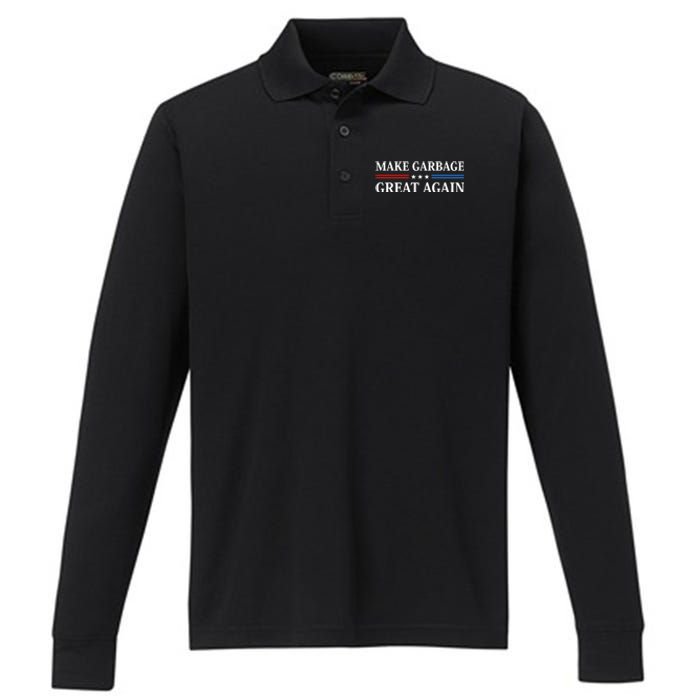 Garbage For Trump Make American Garbage Great Again 2024 Performance Long Sleeve Polo