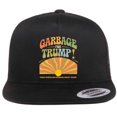 Garbage For Trump Make American Garbage Great Again Flat Bill Trucker Hat