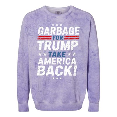 Garbage For Trump Take America Back Presidential Election Colorblast Crewneck Sweatshirt