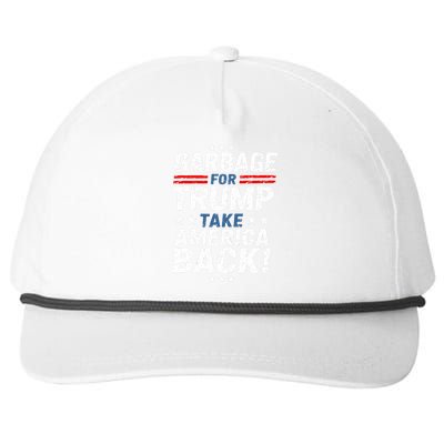 Garbage For Trump Take America Back Presidential Election Snapback Five-Panel Rope Hat