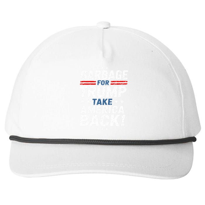 Garbage For Trump Take America Back Presidential Election Snapback Five-Panel Rope Hat