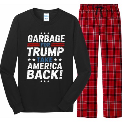 Garbage For Trump Take America Back Presidential Election Long Sleeve Pajama Set