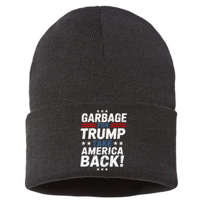 Garbage For Trump Take America Back Presidential Election Sustainable Knit Beanie