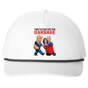 Garbage For Trump 2024 Funny Time To Take Out Garbage Biden Snapback Five-Panel Rope Hat