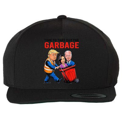 Garbage For Trump 2024 Funny Time To Take Out Garbage Biden Wool Snapback Cap