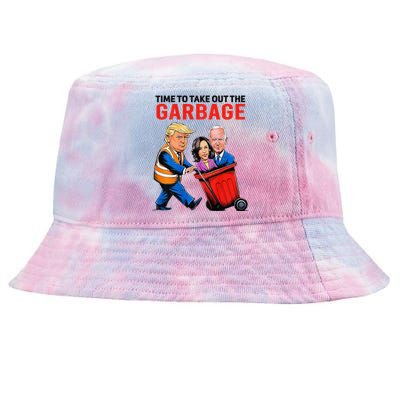 Garbage For Trump 2024 Funny Time To Take Out Garbage Biden Tie-Dyed Bucket Hat