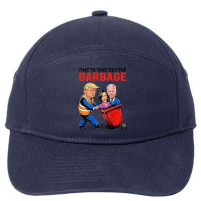 Garbage For Trump 2024 Funny Time To Take Out Garbage Biden 7-Panel Snapback Hat